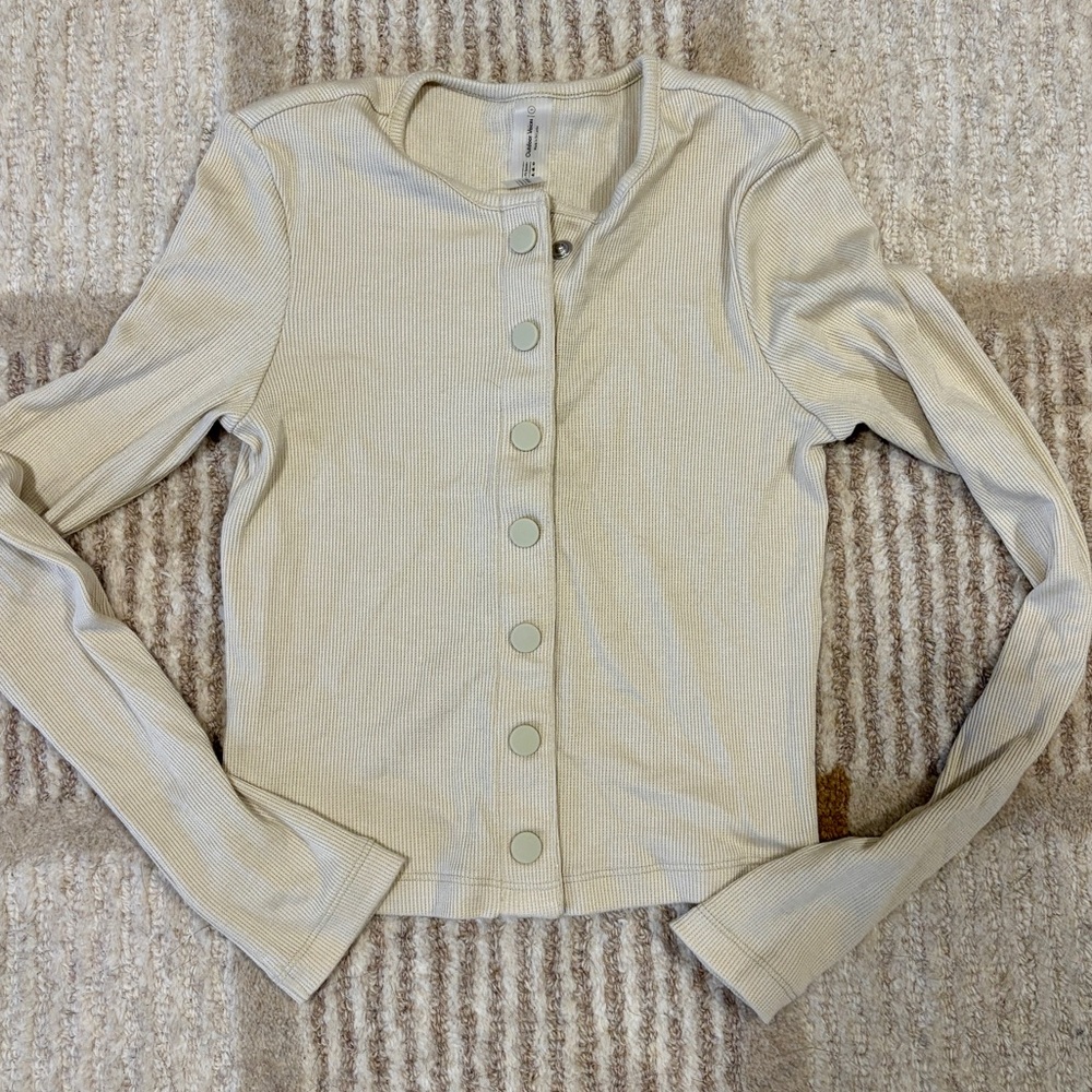 Outdoor Voices CozyRib cropped button up cardigan EUC size Small